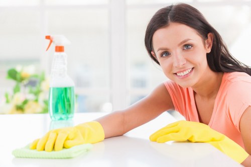 Carpet cleaning equipment and service documentation at the start of terms